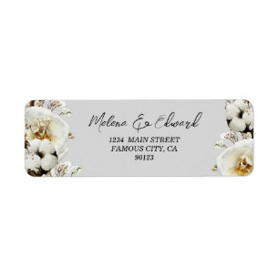 Élégant Étiquette de adresse de fleurs de rose bla