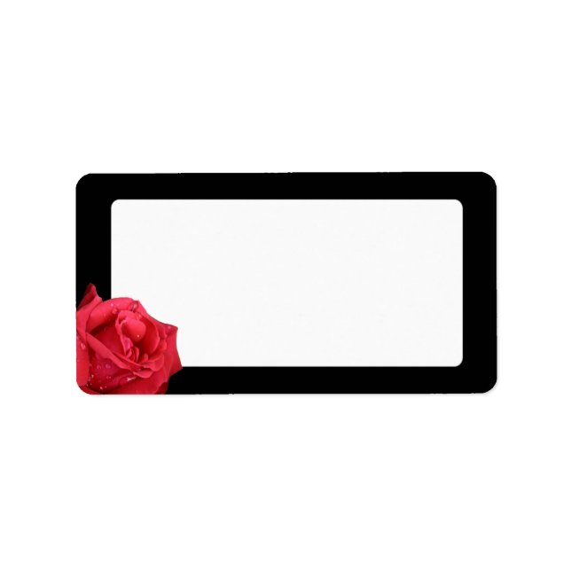 Élégant Étiquette de adresse de Rose rouge (Devant)