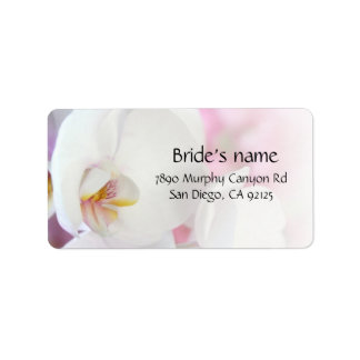 Elégant Étiquette de adresse d'orchidée blanche