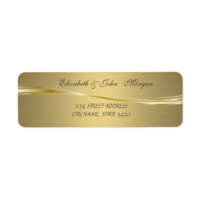 Élégant Étiquette de adresse glamour Faux Gold (Devant)