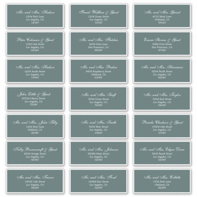 Élégant Étiquette de adresse invité (Devant)