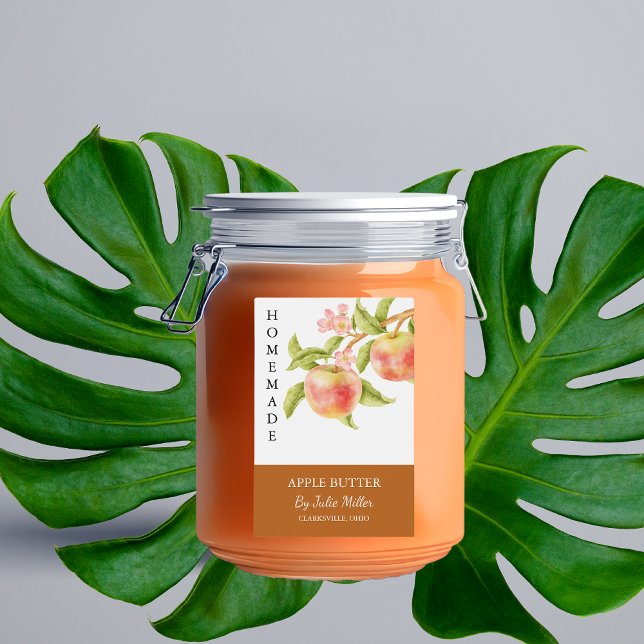 Élégant Étiquette de beurre d'Apple fait maison (Créateur téléchargé)
