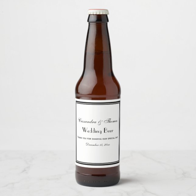 Élégant Étiquette de bouteille de bière H encadré  (Devant)