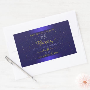 Élégant Étiquette de produit bleu Soft Gold Partie
