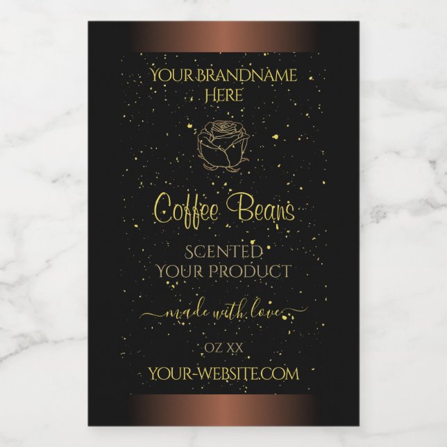 Élégant Étiquette de produit Brown Gold Soft Parti (Étiquettes simples)