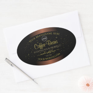 Élégant Étiquette de produit Brown Gold Soft Parti