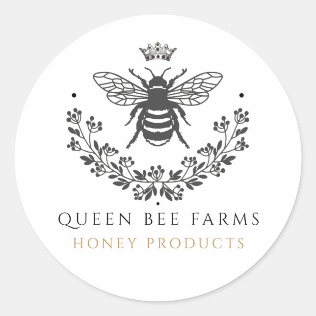 Élégant Étiquette de produit de la reine d'abeille (Devant)