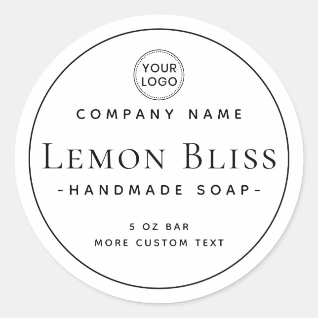 Élégant étiquette de produit minimal rond moderne (Devant)