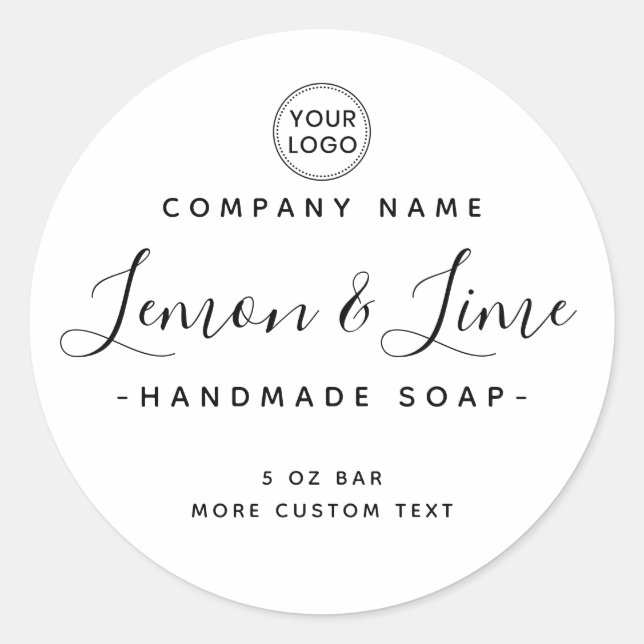 Élégant étiquette de produit minimal rond moderne (Devant)