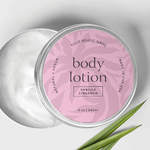 Élégant Étiquette de produit rond de Lotion Rose B