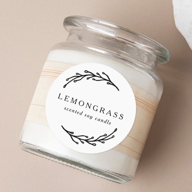 Élégant Étiquette de produits de couronnes botaniq (Créateur téléchargé)