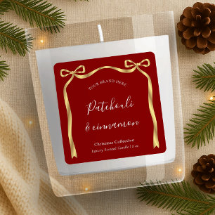 Élégant Étiquette de produits de Noël Rouge & Gold