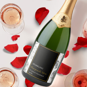 Élégant Étiquette de vin de grenade à fruits étinc