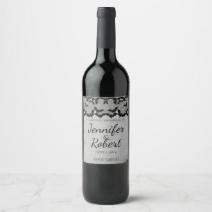 Élégant Étiquette de vin Mariage de dentelle gothi