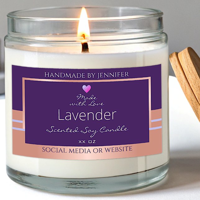 Élégant Étiquette d'emballage de produits violet R (Créateur téléchargé)