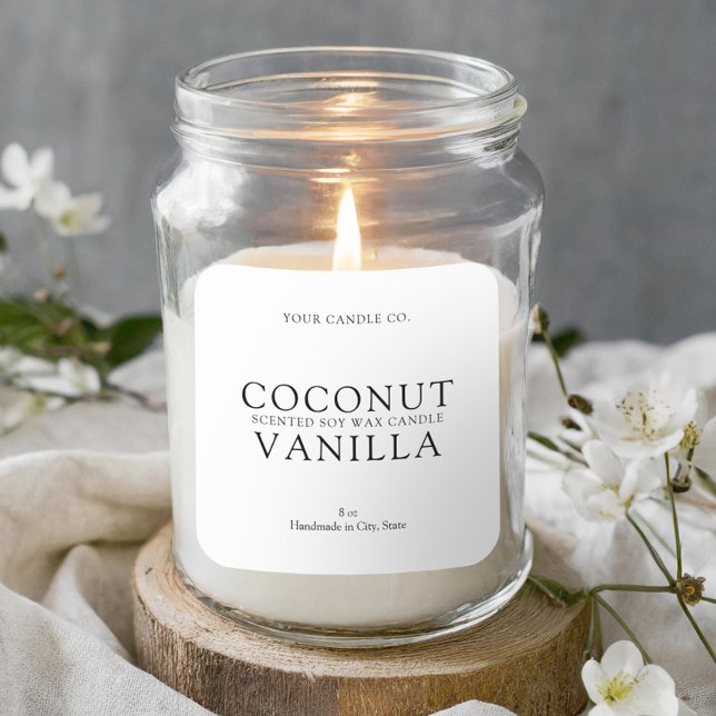 Élégant Étiquette simple à bougie minimale (Créateur téléchargé)