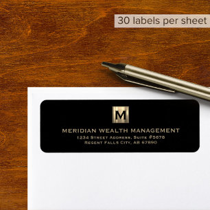 Élégant Étiquettes de adresse de monogramme or