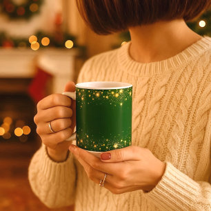 Élégant étoile brillante Mug vert