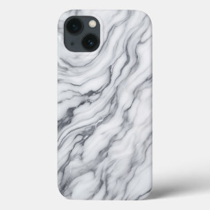 Élégant étui de téléphone en marbre blanc et gris 