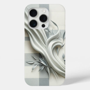 Élégant Étui de Téléphone en Satin Blanc à Motif B