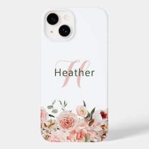 Élégant étui floral rose pour iPhone / iPad