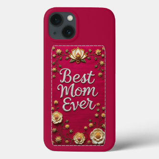Élégant Étui iPhone Fleurs Meilleure Maman