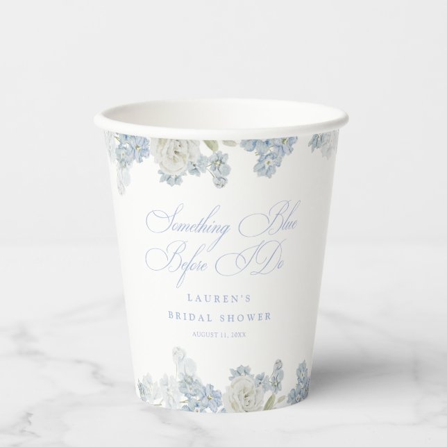 Elegant etwas Blau bevor ich Brautparty mache Pappbecher (Vorderseite)
