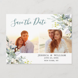 Elegant Eucalyptus 2 FOTO Hochzeit Sichern Sie das Postkarte
