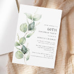 Elegant Eucalyptus 60. Geburtstagsparty Einladung<br><div class="desc">Es könnte überraschen,  Party oder ein weiteres besonderes Jahrzehnt erreicht. Diese 60. Geburtstagsfeier mit eukalyptusgrünem Design und moderner beliebter Typografie kann leicht zu jedem Geburtstag oder Jubiläumsfest zum Anzug gebracht werden. Sie können den Wortlaut,  die Geburtstagsdetails und die Hintergrundfarbe ändern,  indem Sie auf die Schaltfläche "Personalisieren" klicken</div>