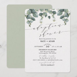 Elegant Eucalyptus Adoption Baby Shower Einladung