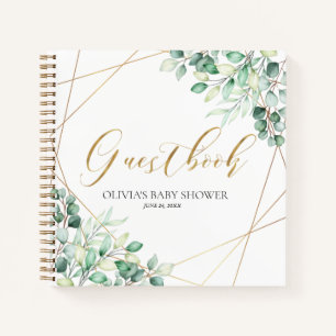 Elégant Eucalyptus Baby shower vert Livre d'or