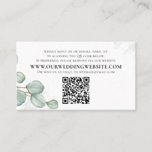 Elegant Eucalyptus Blätter Einfaches Foto QR Code Visitenkarte