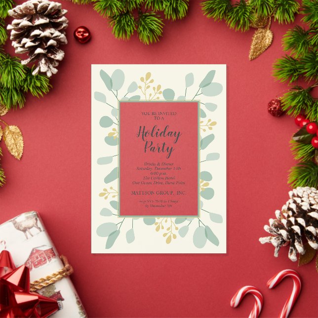Elegant Eucalyptus Christmas Holiday Acryleinladungen (Insitu (Feiertag))