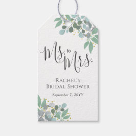 Elegant Eucalyptus Dusty Blue Brautparty Geschenkanhänger