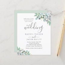 Elegant Eucalyptus Dusty Blue Wedding Einladung