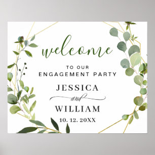 Élégant Eucalyptus ENGAGEMENT PARTI Affiche de bie