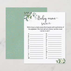 Elégant Eucalyptus Feuilles Baby Name Race jeu