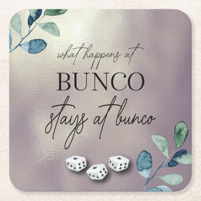 Elegant Eucalyptus Floral Dice Bunco Rechteckiger Pappuntersetzer (Vorderseite)