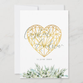 Elegant Eucalyptus Foliage Heart Formal Wedding Einladung