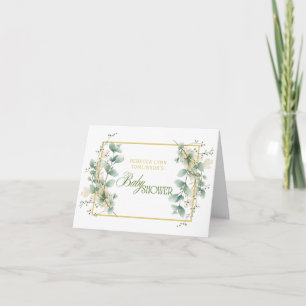 Elegant Eucalyptus Gender Neutral Baby Shower Dankeskarte