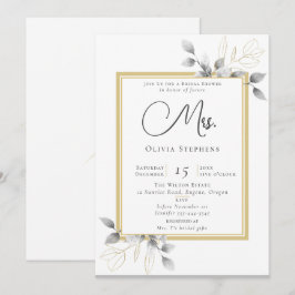 Elegant Eucalyptus Gold Future Mrs. Brautparty Einladung