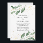 Elegant Eucalyptus Gold Wedding Invitation Einladung<br><div class="desc">This elegant wedding invitation features watercolor eucalyptus greenery accented with subtle gold splashes on a clean white background. A perfect choice for modern,  minimalist,  or botanical-themed weddings. Customize with your names,  date,  and venue details for a timeless and sophisticated design.</div>