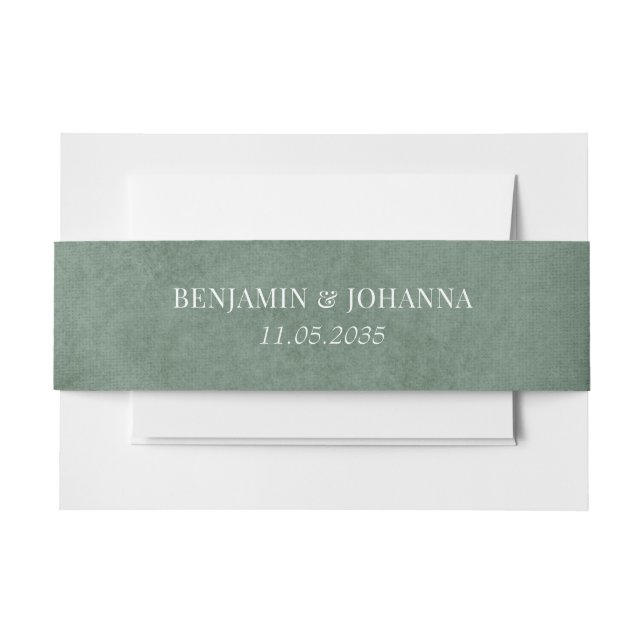 Elegant Eucalyptus Green Wedding Custom Einladungsbanderole (Vorderseite Beispiel)