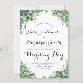 Elegant Eucalyptus Greenerage Foliage Blätter Wedd Einladung