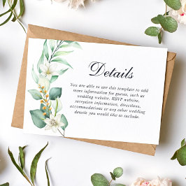 Elegant Eucalyptus Greenerage Foliage Wedding Begleitkarte