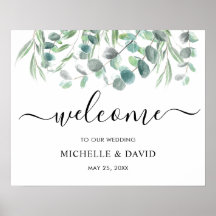 Elegant Eucalyptus Greenerenerity Wedding Welcome 