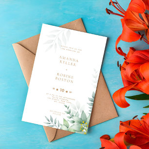 Elegant Eucalyptus Greenerity Einladung zur Hochze