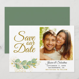 Elegant Eucalyptus Greenerity Foto Wedding Save The Date
