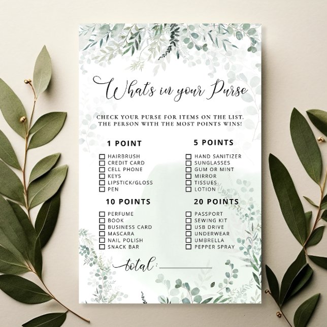 Elegant Eucalyptus Greenery Baby Shower Game (Von Creator hochgeladen)