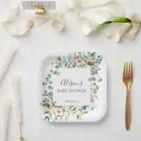 Elegant Eucalyptus Greenery Baby Shower Square